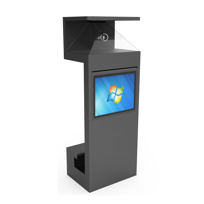 270 degree landing interactive holographic cabinet advertising machine